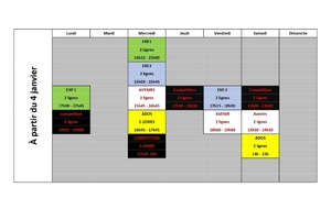 LE PLANNING EST VALABLE JUSQU AU 20 JANVIER