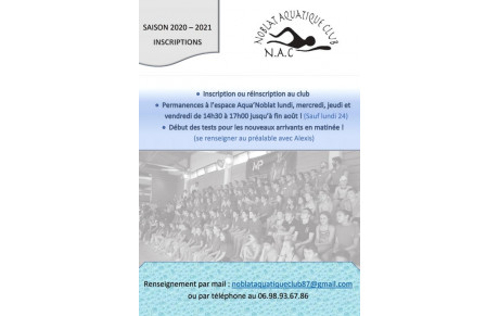 Inscriptions 2020 - 2021
