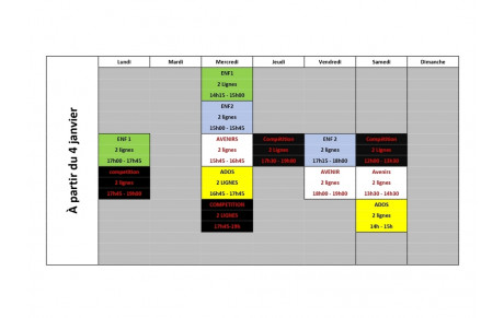 LE PLANNING EST VALABLE JUSQU AU 20 JANVIER